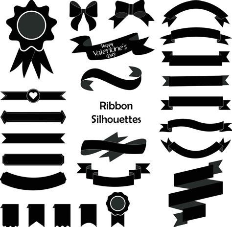 Ribbon Riband Banners Editable Element Vector Or Silhouettes Bundle