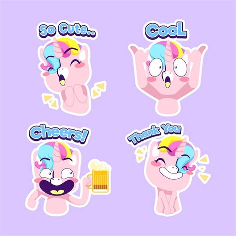 Premium Vector Cute Unicorn Doodle Sticker Unicorn Illustration