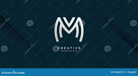 Monogram Letter M Logo With Modern Cool Creative Concept For Initial Or Company Part Stock