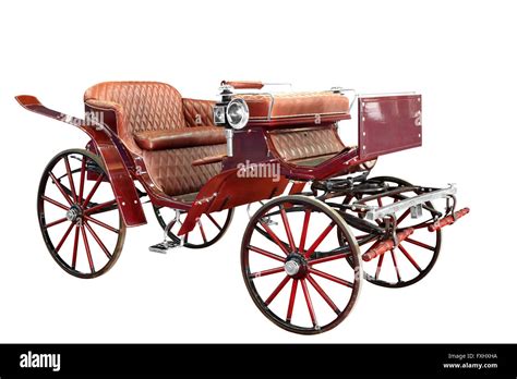 Vintage Carriage Isolated On White Stock Photo Alamy