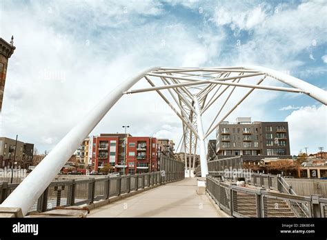 Highland Bridge, a pedestrian bridge connecting the LoHi neighborhood