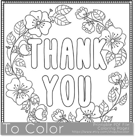 Coloring pages amazing coloring pages cards printable thank you. Thank You Printable Coloring Page for Adults PDF / JPG