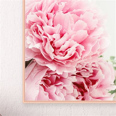 Modern Peony Print Printable Wall Art Pink Peonies Floral Etsy
