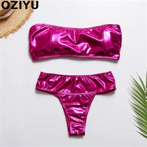 Bright Fabric Swimwear Tube Top Cute Super Brazillian Women Bikini Set Bathing Suit Exotic