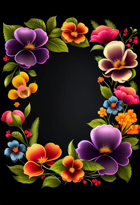 Free Colorful Flower Border Design