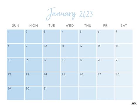 Free Printable 2023 January Calendar Cute Monthly Templates For Kids