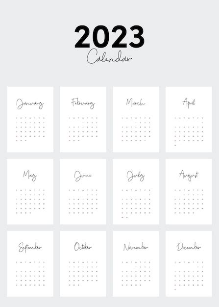 2023 Tydzień Projektowania Szablonu Kalendarza Miesięcznego Do Druku