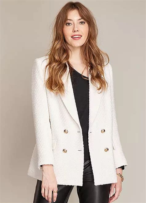 Textured Double Breasted Blazer By Love Mark Heyes Look Again