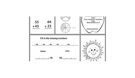 mixed math worksheet 1st grade