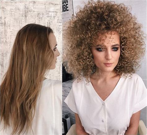 Transformation Coiffure Longue Raide En Frisée Tight Curly Hair Wavy
