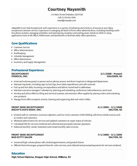 A secretary, administrative professional, or personal assistant is a person whose work consists of supporting management, including executives, using a variety of project management, communication. Receptionist Resume Templates | 18+ Free Printable Word & PDF