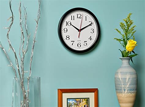 Bernhard Products Black Wall Clocks 2 Pack Silent Non Ticking