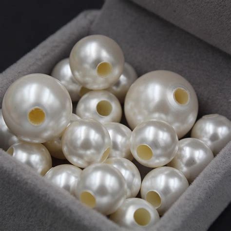 20pcslot Imitation 32mm Large Hole Pearl Beads 10 12 14 16mm Round