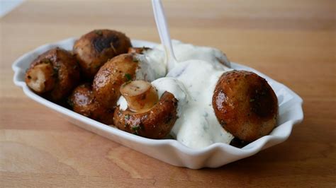 Gebratene Champignons mit Knoblauchdip ichkocheheute de