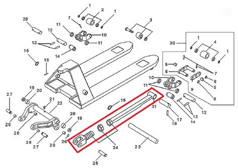 Push Pull Rod Assembly Fork Length 1800mm Ac25 Total Lifter 128ta4417