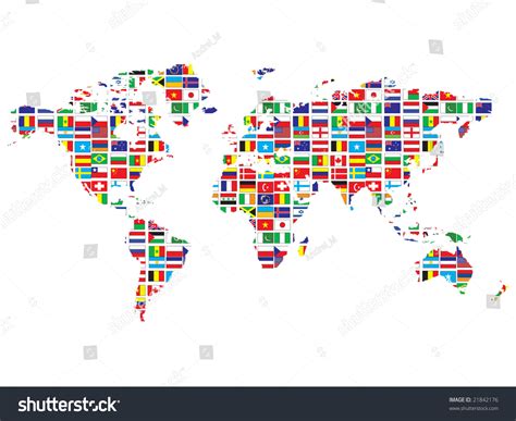 World Map With Flags Stock Photo 21842176 Shutterstock