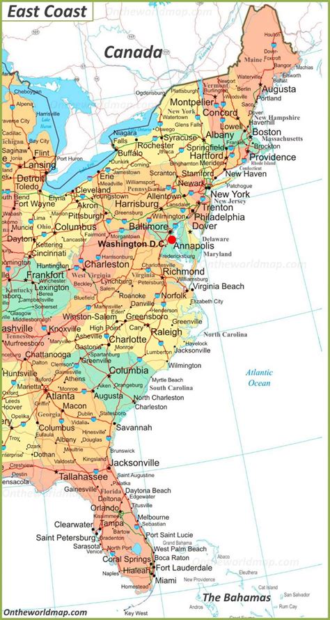 .map eastern states , we picks the top collections having ideal resolution exclusively for you, and this images is actually one of images choices in this best photographs gallery in relation to us map eastern states. Map of East Coast of the United States