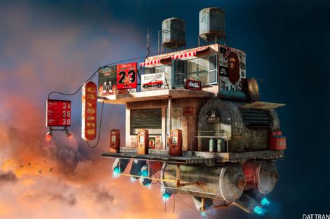 Pin By Keth Well On Idea Present Futuristic Art Gas Station Sci