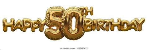 Happy 50th Birthday Gold Foil Balloon Stock Illustration 1222687672