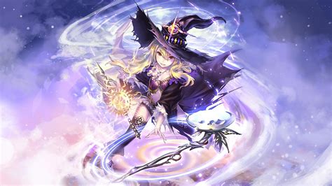 Wizard Witch Blonde Long Hair Red Eyes Looking At