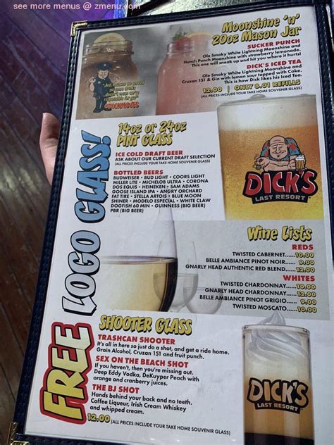 Online Menu Of Dicks Last Resort Restaurant Las Vegas Nevada 89109