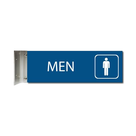 Projecting Mens Bathroom Sign 4h X 12w