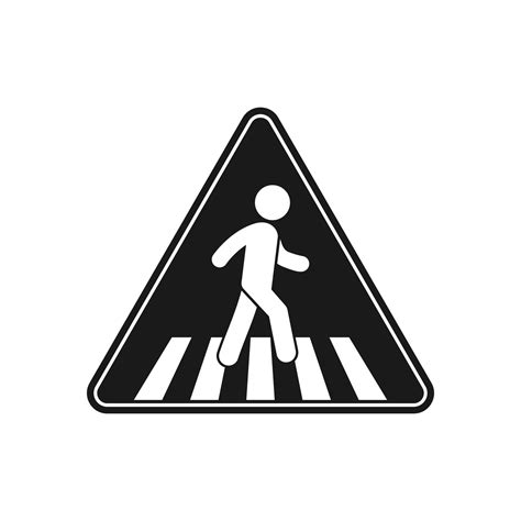 Crosswalk Icon Pedestrian Crossing Vector Icon Illustration Isolated