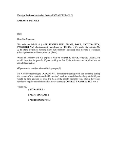 Sample Cover Letter For Uk Business Visa | Onvacationswall.com