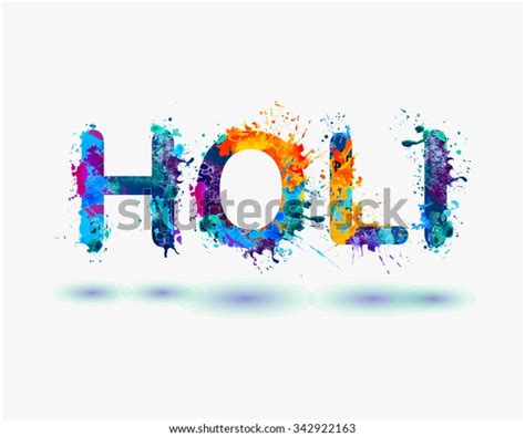Word Holi Rainbow Splash Paint Stock Vector Royalty Free 342922163