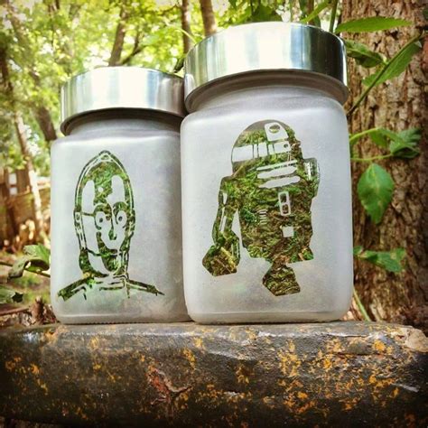 star wars t set of 2 stash jars 420 weed jars r2d2 and etsy