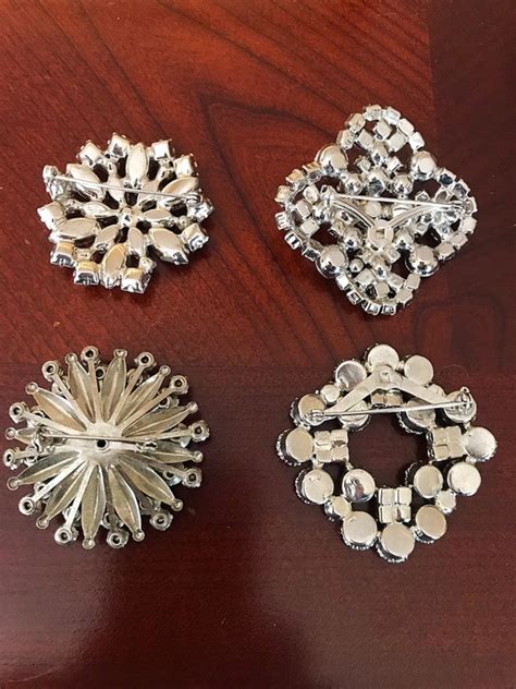 Vintage Rhinestone Pins Brooches Set Of Bridal Bouq Gem