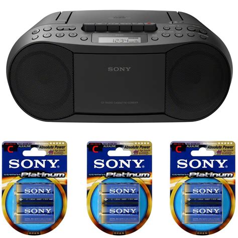 Sony Stereo Cdcassette Boombox Home Audio Radio Black With Batteries