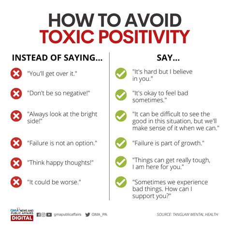 how to avoid “toxic” positive thinking and be a better person instead daily infographic