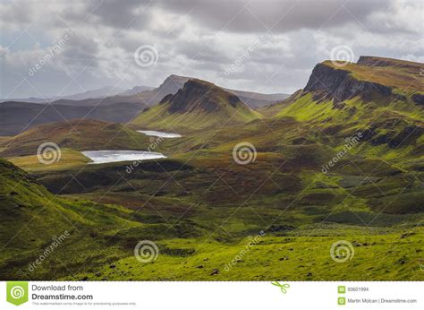 Landscape View Of Quiraing Mountains On Isle Of Skye Scottish