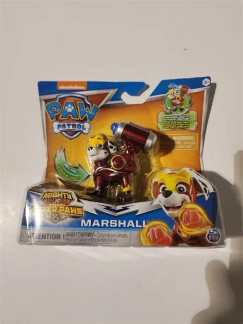 Nickelodeon Paw Patrol Mighty Pups Super Paws Marshall Figure 3 New