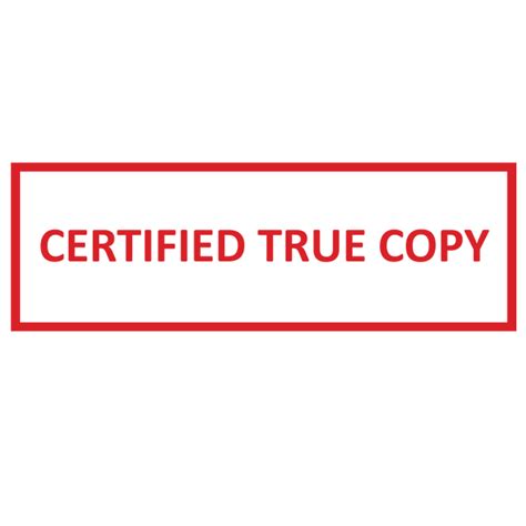 Box Certified True Copy Stamp