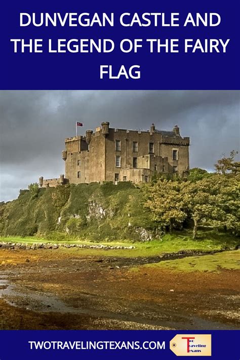 Dunvegan Castle On Isle Of Skye In Scotland With Text Dunvegan Castle