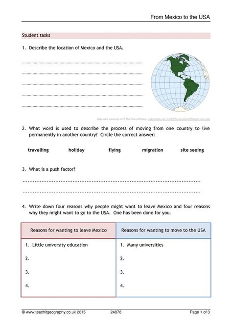 7th Grade Geography Worksheets