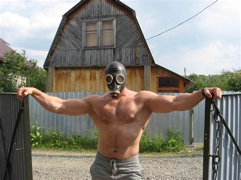 psbattle muscular man in gas mask r photoshopbattles