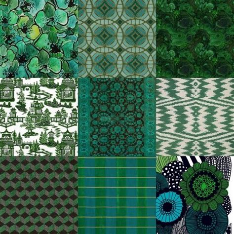 Emerald Patterns Green Art Printing On Fabric Pattern