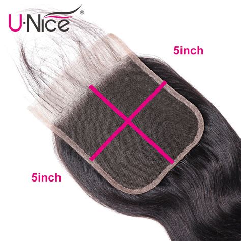 UNice Straight Body Wave 5x5 6x6 7x7 Lace Closure Pre Plucked With Baby