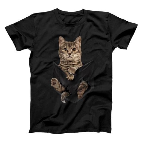 Brown Cat Sits In Pocket T Shirt Cats Tee Shirt Ts All Star Shirt