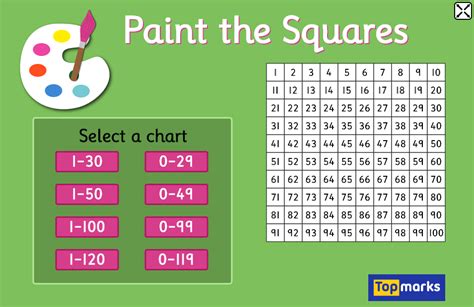 Paint The Squares Interactive Number Charts Math Manipulatives