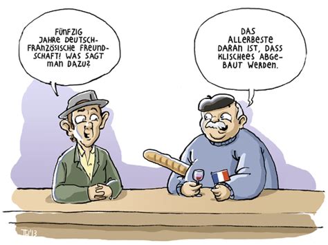 Die gefällte eiche, denke ich. Oh la la! von Tobias Wieland | Politik Cartoon | TOONPOOL