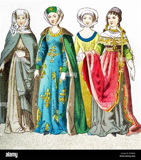 The Figures Here Represent Four German Women Between Ad 1450 And 1500