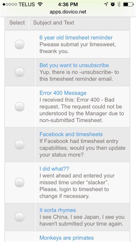 Funny Project Reminders With Timesheet Management Tool Dovico