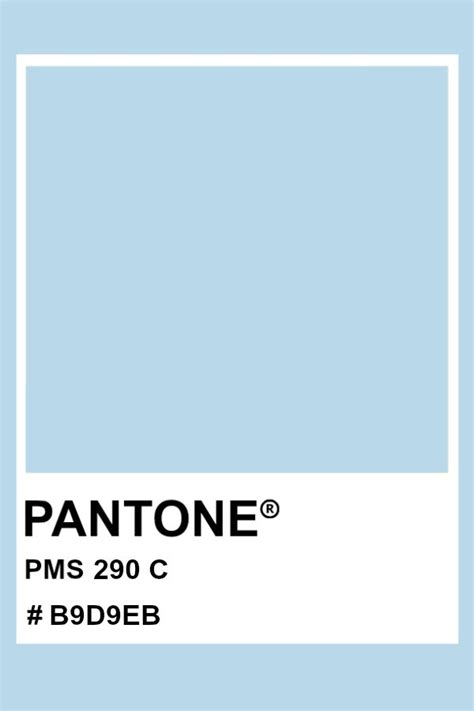 Pantone 290 C Pantone Color Pms Hex Lightblue Pantone Colour
