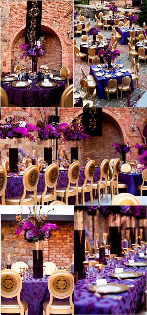 As rose gold is more and more popular for wedding colors in recent year, rose gold comes easily to couples' mind when it mentions wedding decorations. Purple and Gold Wedding Decoration Inspirations | Wedding-Decorations