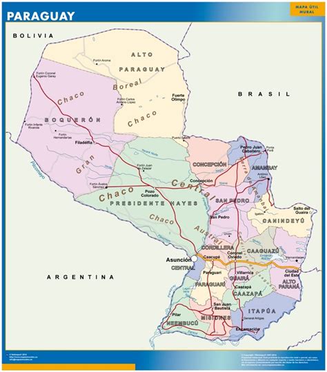 Información actualizada sobre todo lo que está pasando en paraguay. Mapa Paraguay | Mapas Murales de España y el Mundo
