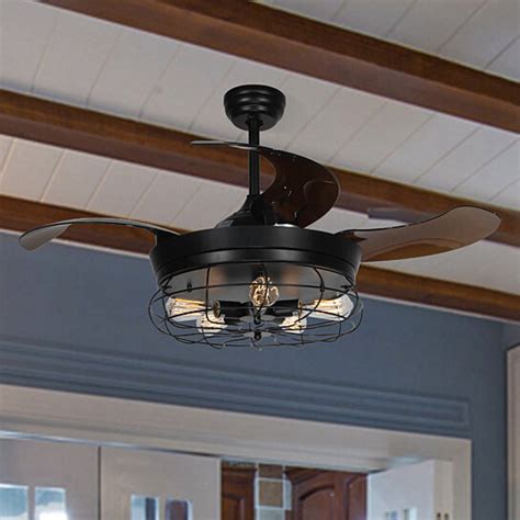 Featuring wood blades and other antique style elements, vintage ceiling fans are an excellent choice to bring your existing décor together. Industrial Ceiling Fans with Retractable Blades, Light and ...